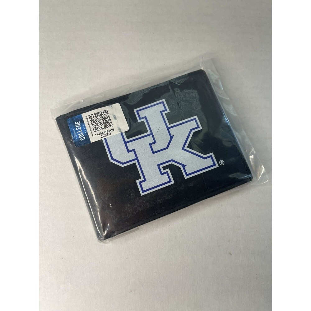 Kentucky Wildcats Team Logo Black Leather Men's Bi-fold Wallet UK Siskiyou Sport